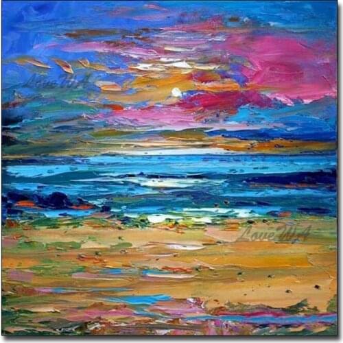 Beautiful Painting Pictures Night Scenery Art Unframed Abstract Canvas Oil Painting Pictures Canvas Wall Art Free Shipping