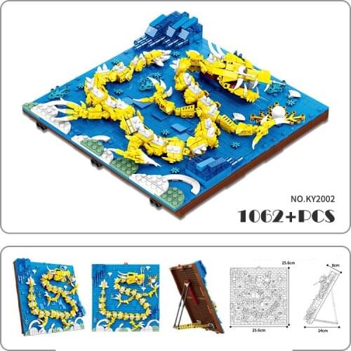 City Creative Street View Series Oriental Mythology Dragon Building Decoration DIY Building Blocks Bricks Toys Gifts