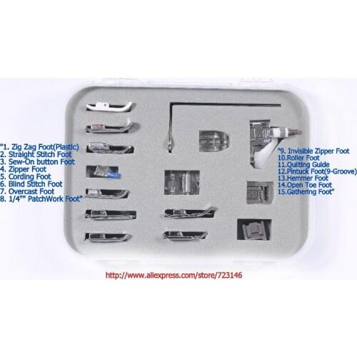 Buttonhole Foot,Satin Stitch Foot,Straight Stitch Foot ,Sew-On Button Foot for singer JUKI BROTHER ELNA BERINA PFAFF