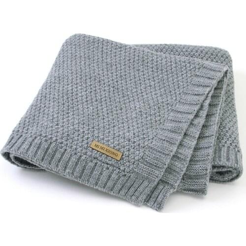 LZH Baby Blankets Winter Knitted Newborn Boys Girls Swaddle Wrap Blanket Infant Kids Stroller Bedding Basket Quilt Accessory