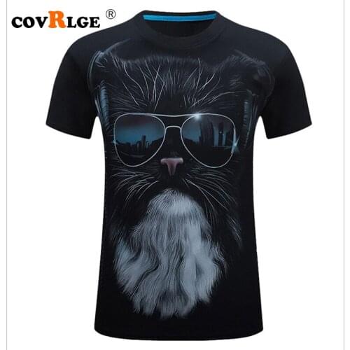 Covrlge Men Tops 2019 Summer Animal 3D Mens T-shirt Fashion Printing T-Shirt Men Casual Short-Sleeve Tee Shirt Homme 6XL MTS524