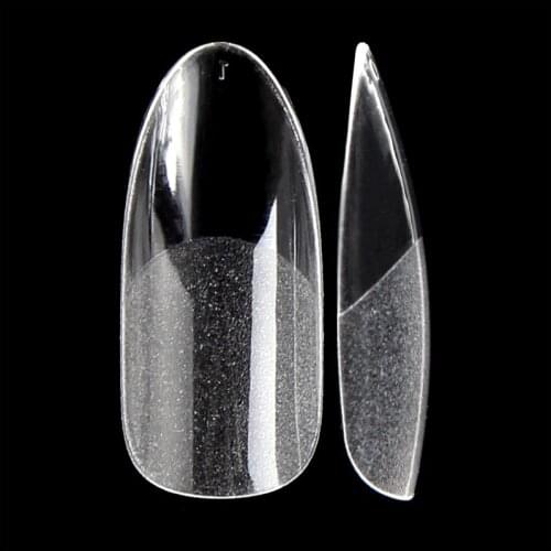360pcs Fake Nail Tips Oval Half Matte Bottom Round Head False Fingernail Tips French Style Salon DIY Nails