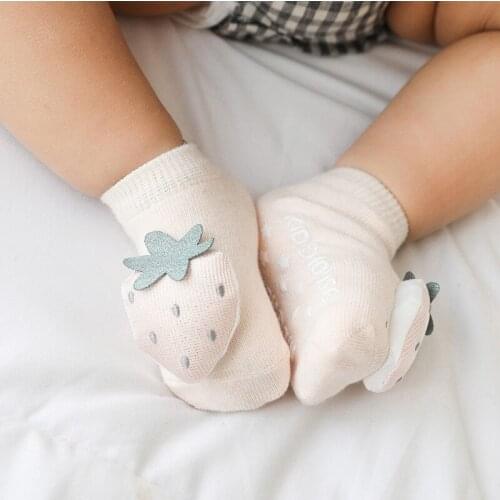Newborn infant non-slip socks toddler girls boys cotton fox dinosaur socks kids childish thin cute short anti slip ankle sock