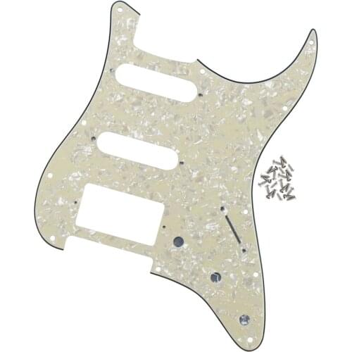 NEW Aged Pearl Pickguard SSH Strat Guitar Pick Guard Scratch Plate w/Screws for 11 Hole Strat Guitar Parts