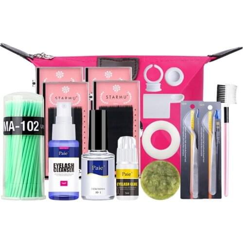 New False Eyelashes Extension Training Set Grafting Eyelash Practice Kit Eyelash Adhesive Glue Cleanser Brush Makeup Tool