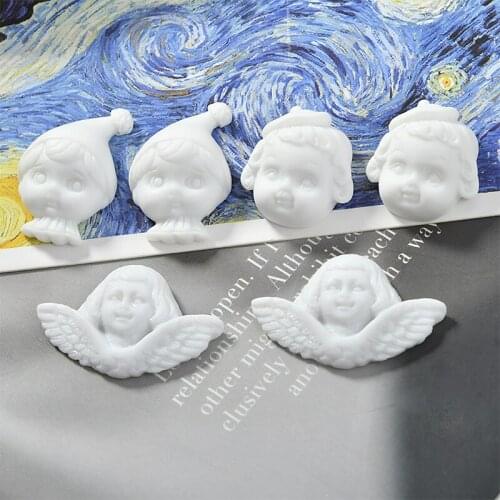 New style 30pcs/lot cartoon girls/boys/face shape white resin flatback beads diy jewelry earring/garment accessory