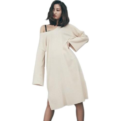 Autumn Womens Pyjamas Long Sleeves Loose Casual Nightgown Cotton Striped Sexy Sleepwear V-Neck Sleeping Dress Sleepshirts