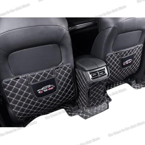 Lsrtw2017 fiber leather car seat armrest rear anti-kick mat for changan cs75 plus 2020 2021 accessories carpet pad cs75plus