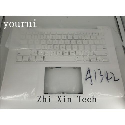 Yourui For Apple Macbook A1342 Laptop Palmrest used Top case upper cover with us keyboard Shell White