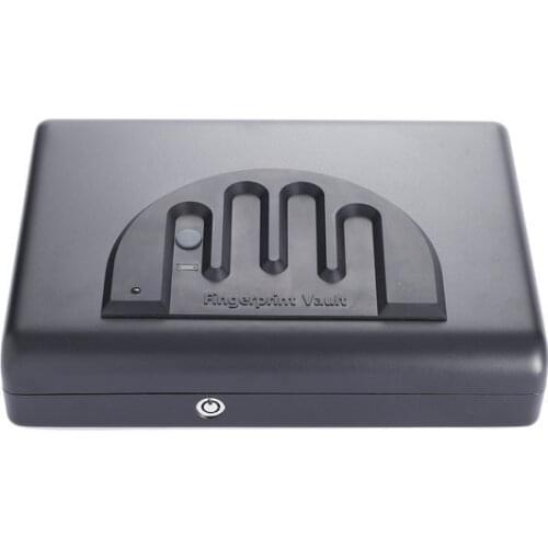 Gun Safes Portable Pistol Safe Mini Fingerprint lock Gun Box Car Security Box To Storage Valuables Cash Jewelry Safe Ammo Box