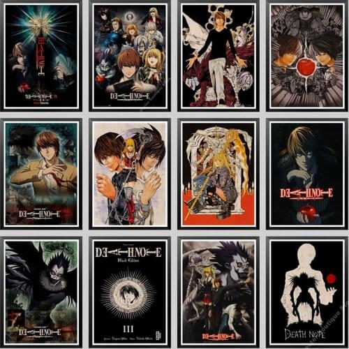 Classic Anime Series Death Note Posters Retro Kraft Paper Poster Bar Room Decoration Painting Art Wall Sticker Picture