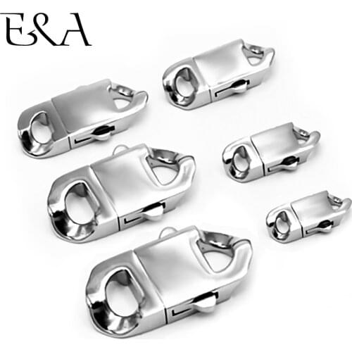 Stainless Steel Spring Clasps Lobster Clasp for Cuba Hiphop Chain Bracelet and Necklace Buckle Jewelry Making Accessories