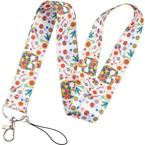 Mexican Style Sugar Skull Lanyard for Keys Phone Cool Neck Strap Lanyard for Camera Whistle ID Badge Cute webbings ribbons Gifts