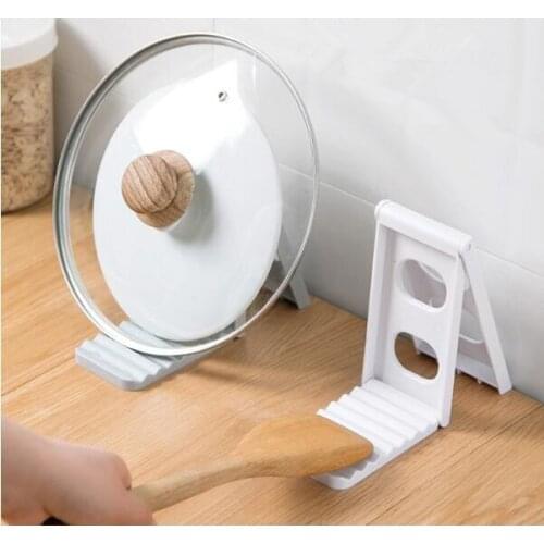 Folding Pot Lid Shelf Kitchen Plate Fork Spoon Holders Spatula Rack Plastic Cutting Board Storage Rack Organizer Kitchen XB 059