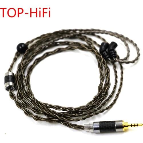 TOP-HiFi 7N-OCC Silver Plated 2.5/3.5/4.4mm Balanced Headphone Upgrade Cord Cable For BLON BL03 05 Earphone