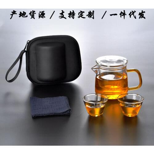 Thickened Travel Tea Set Glass High Resistant Kung Fu Teapot Cups Sets Teaware