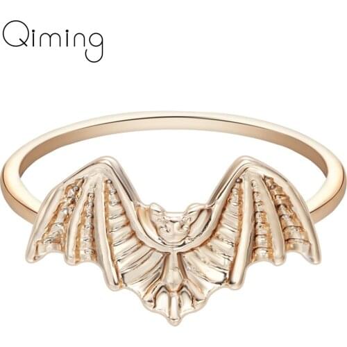 Vintage Animal Bat Ring Layering Knuckle Stackable Ring Adjustable Minimalist Jewelry for Women Girl Gift Halloween Jewelry