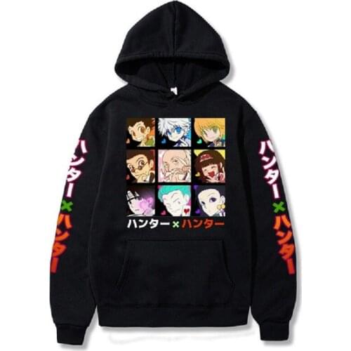 Janpanese Anime Killua Leorio Kurapika Gon Hisoka Pullover Hoody Oversizs Cartoon Print Streetswear Tops Hoodies Clothes