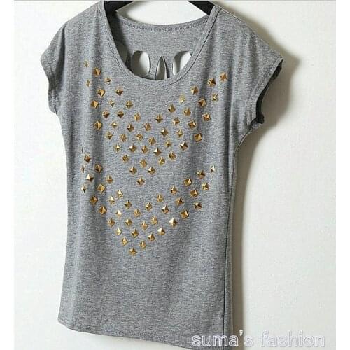 2016 Summer new Womens Hollow Elastic o-Neck Sleeve T-shirts Women Hip-hop Tees T Shirt