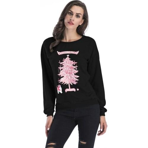 Unicorn O-neck Full Sale Moletom Panda Woman Spring Clothes 2018 New Pattern Tree Printing Neck Long Sleeve Christmas Clothing