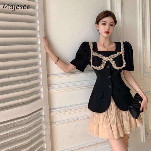 Women Sets Design Streetwear Cool Temperament Ruffles Feminino Korean Style Casual Fashion Stylish Vintage 2 Pieces Outfits Chic