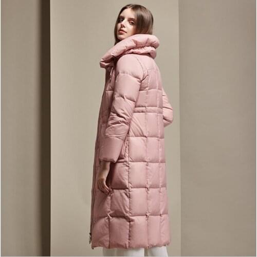 2020 Winter Stand-up collar Womens Down Jacket pink Long Puffer Coat Warm Female White Duck Down Coats Feather Snow Outwear red