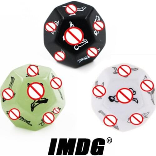 1PC Sexy Dice Pattern Couples Dice 12 Surfaces Luminous Action Position Posture D12 Game Black White Passion Dices