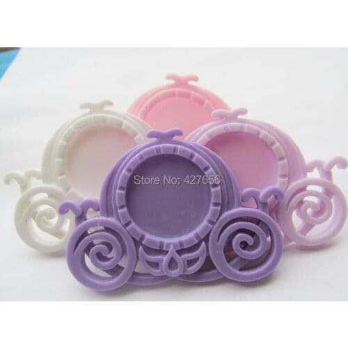 30pcs 7 colors Flatback Resin Carriage Charm Finding, Base Setting Tray, for 25mm Cabochon/Cameo