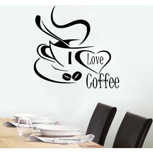 3D Coffee Kitchen Wall Stickers Coffee Shop Wall Decal For Kitchen Decor Wallpaper Coffeee Vinyl Sticker Mural декор для кухни
