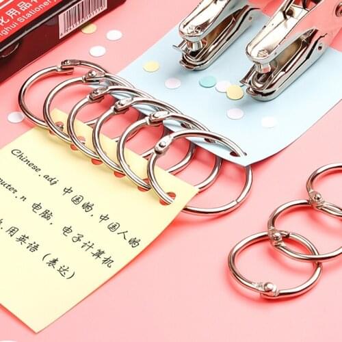 Archivador anillas Ring binder Loose-leaf iron plastic ring buckle binding book perforated buckle round metal