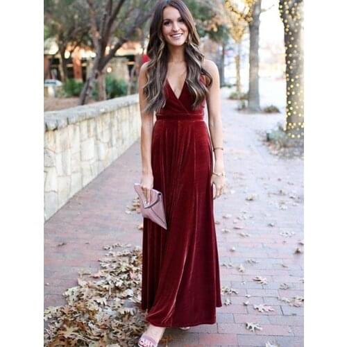 Burgundy Velvet A Line Prom Dresses Sexy Open Hack Halter V Neck Evening Women Special Occasion Formal Gowns robe de soirée de m