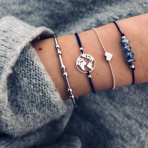 Cuff Beads Multilayer Adjustable Rope Chain Bracelets For Women Bohemian Vintage Female Bangle Jewelry Drop Shipping Boho