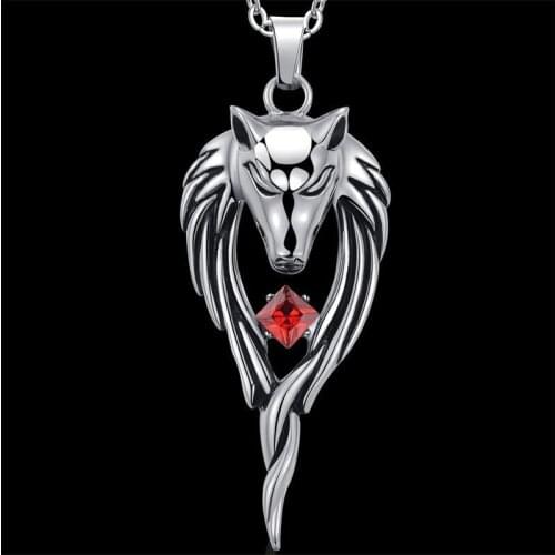 Titanium steel wolf head totem tide punk student pendant necklace fashion personality domineering hip-hop couple accessories