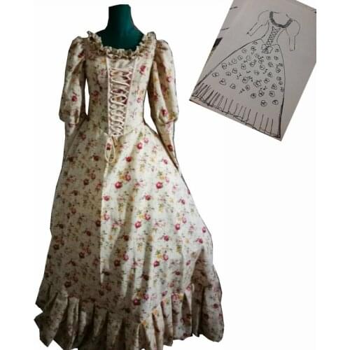 D-188 Victorian Gothic/Civil War Southern Belle loose Ball Gown Dress Halloween Theater Edwardian dresses Sz US 6-26 XS-6XL