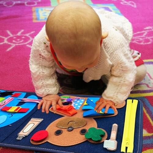 Kids Montessori Toys Baby Felt Board Buckle Training Essential Educational Sensory Board For Toddlers Ntelligence Development