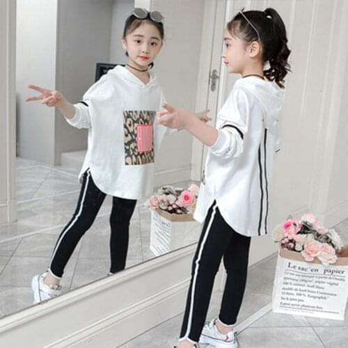 Kids Clothes Girls Autumn Spring Clothing Sets Long Sleeve Cotton Tops+Pants Tracksuit Children Clothes Outfit 4 6 8 10 12 Years