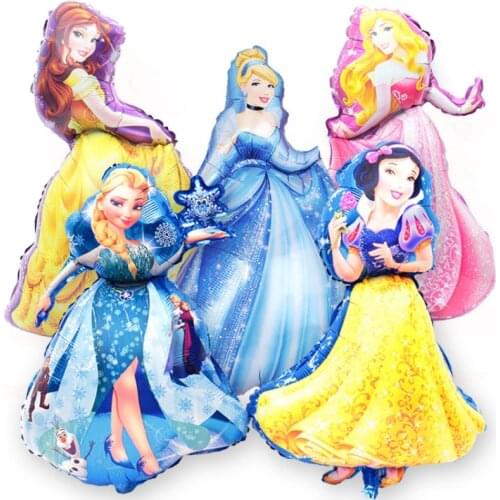 Disney Five Princesses Equal Body Toy Foil Balloon Childrens Day Birthday Party Supplies Decoration Elsa Snow White Kids Globos