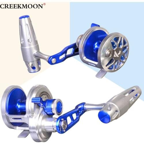 12BB Slow Jigging Reel Aluminum CNC Machined Left-Handle Fishing JIG Max Drag Sea Boat 16kg&19kg Trolling Drum Wheel Reel