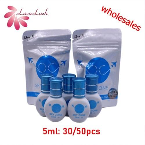 Wholesale 5ml Sky zone Eyelash Extension Glue Original Black Eyelash Glue Professional Makeup Tools Low stimulation Korea MSDS