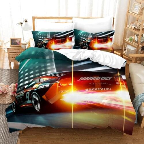 3D Supercar Racing Car Bedding Set Quilt Duvet Cover Pillowcases Bed Linens Set Twin Full Queen King Single Double Size 2-3PCS