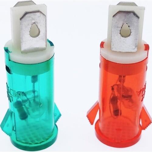 10PCS MDX14A Red Green Indicator Light Switch Signal Lamp 220VAC For Water Boilers Water Heaters High Temperature Resistance