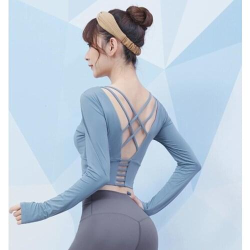Yoga Crop Top Yoga Top Womens Training Sports Long Sleeve T-shirt Autumn Winter Running Bra Top Deportivo Mujer Camisetas