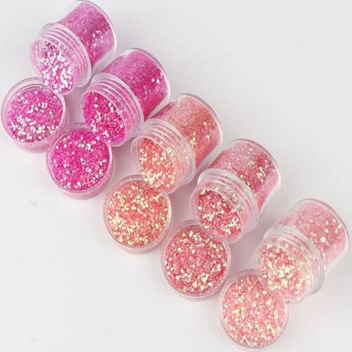 Mini Shining Nail Glitter Sequins Holographic Colorful Peony Pink Mix Series Flakes DIY Nails Glitter Nail Art Accessories10ml