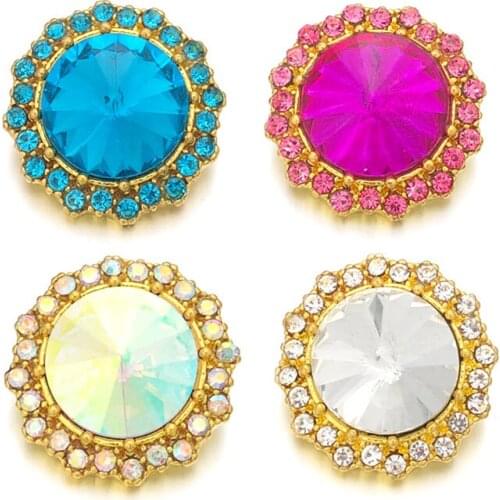 Fashion 079 Flower 3D 18mm Metal Snap Button For Bracelet Necklace Interchangeable Jewelry Women Accessorie Findings