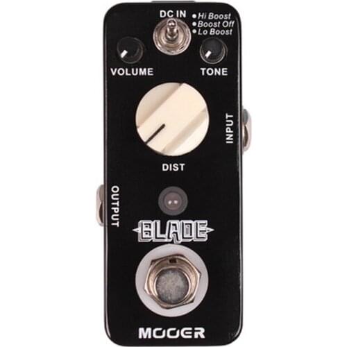 MOOER Blade Metal Distortion Guitar Effect Pedal 3 Modes True Bypass Full Metal Shell with 3 Working Modes Lo Boost Off Effects