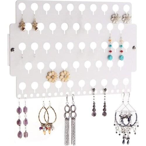 Wall Mount Hanging Stud Dangle Earring Holder Jewelry Storage Rack Display Shelf