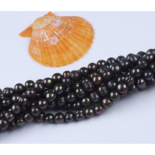 Super Cheaper Black Natural Cultured Freshwater Pearl 10-11mm Potato Shape Bead String For Jewelry Making
