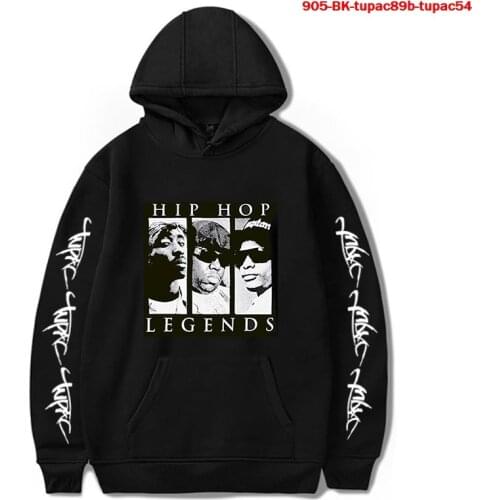 2021 New Hoodie Tupac Print Mens Popular Hoodies 2Pac Streetwear Casual Sweatshirt Women Harajuku Hooded Rapper Tupac Clothes