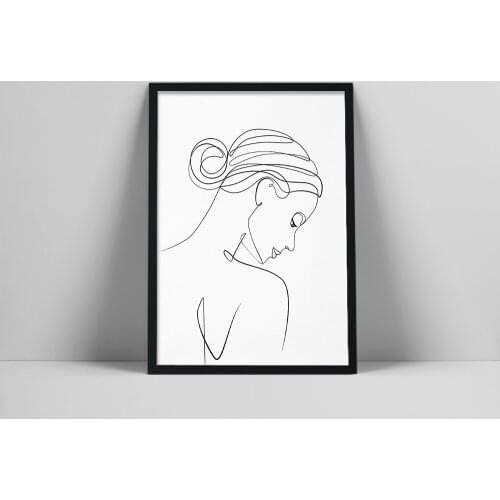 Woman face one line drawing, Female body print, Abstract woman silhouette art, Feminine print, Printable wall art, houette,anlis