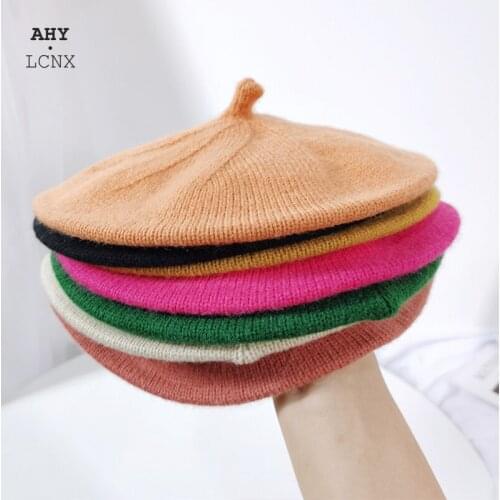 Autumn Pure Wool Baby girls beanie kids hats knit Beret Korean Tide Painter cap infant winter hat childrens Photography Props